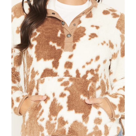 Shyanne Roberta Polar Fleece Quarter Snap Jacket ❤️ NWT Color Coffee - Picture 5 of 8